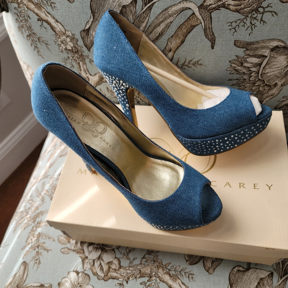 Mariah Carey heels- pumps denim 7M NIB